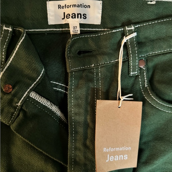 Reformation High Rise Cowboy Jeans - Green, Size 27 - Picture 2 of 2